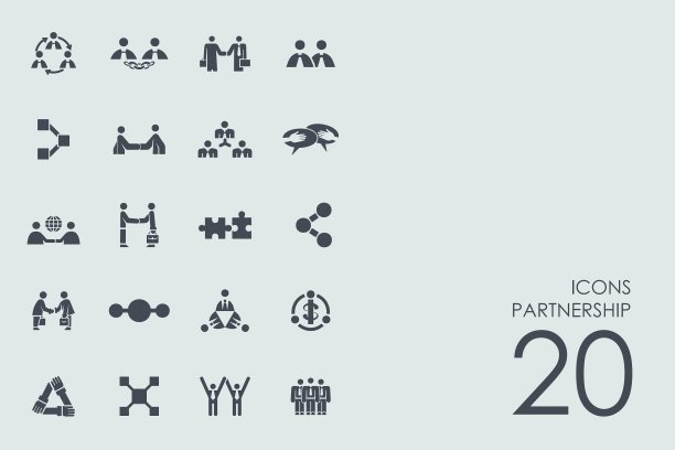 一组合作伙伴图标图片下载