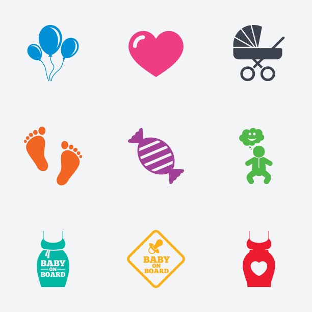 孕妇和婴儿护理图标图片下载