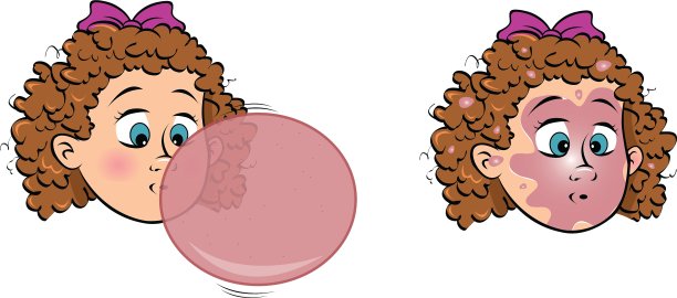 泡泡糖的女孩出现图片下载