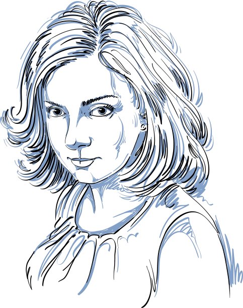 艺术画肖像的美丽浪漫的女孩图片下载