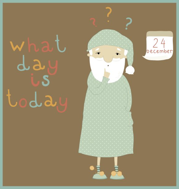 圣诞老人睡过头了图片下载