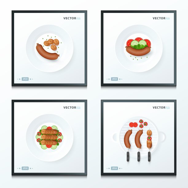 集明亮的现代抽象横幅设计4在1图片下载