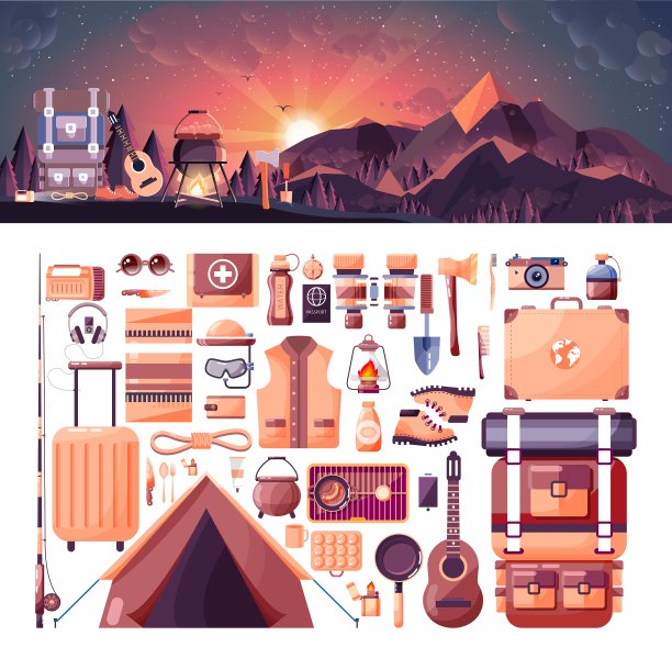 夜景观山日落图片下载