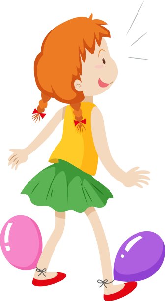 女孩在玩气球图片下载