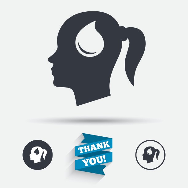 头与下降标志图标女性女性头图片下载