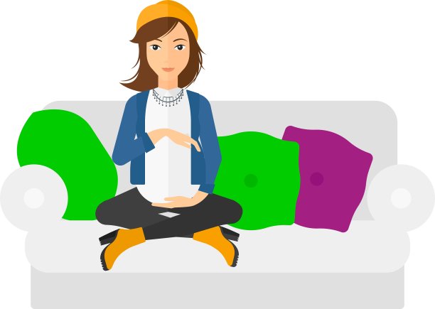 孕妇坐在沙发上图片下载