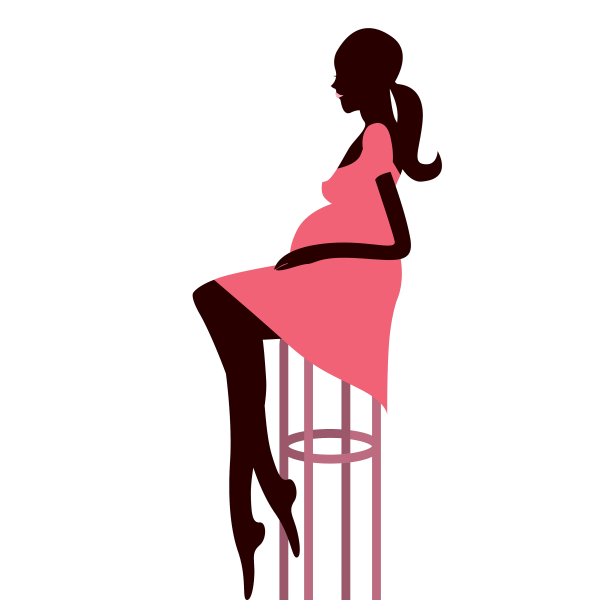 时尚孕妇坐在吧台上图片下载