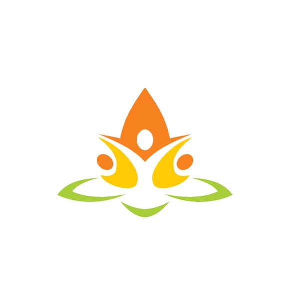 生态人花抽象瑜伽标志图片下载