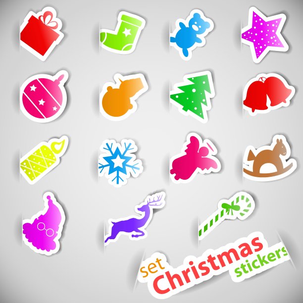 圣诞贴纸集图片下载