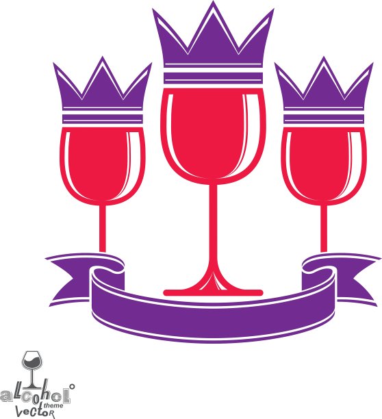 精致奢华的王冠葡萄酒杯图片下载