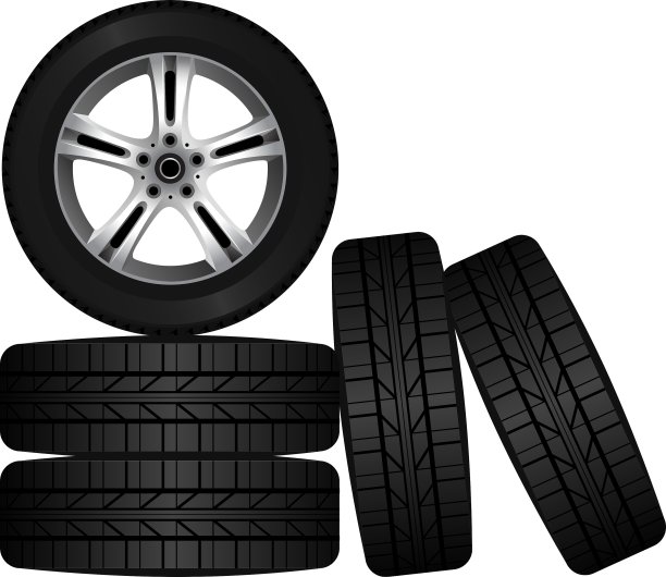 用于运输或服务设计的车轮和轮胎组图片下载