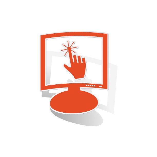 触摸屏显示器贴纸橙色图片下载