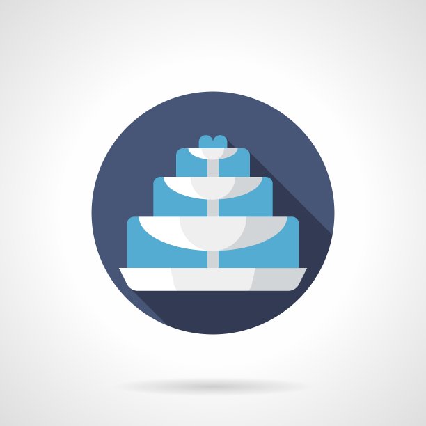 分级喷泉平面颜色圆形图标图片下载