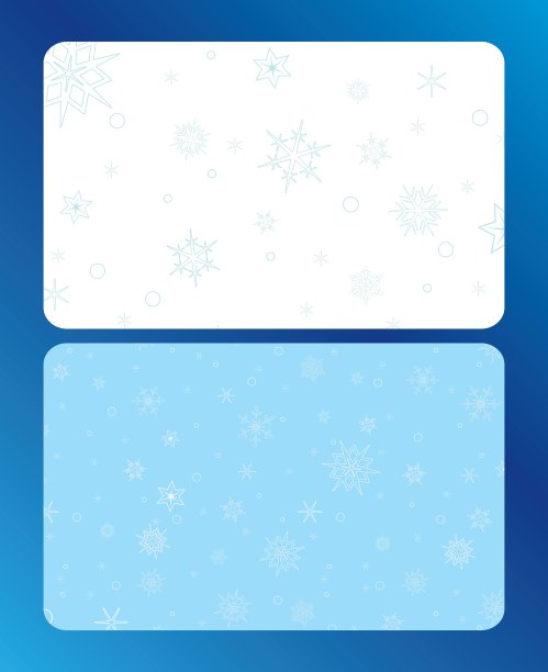 有雪花的卡片——蓝色和白色图片下载