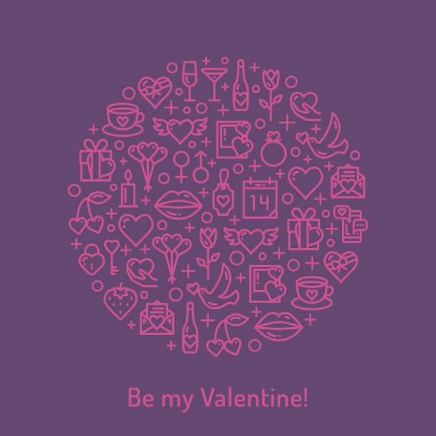 情人节和婚礼的图标图片下载