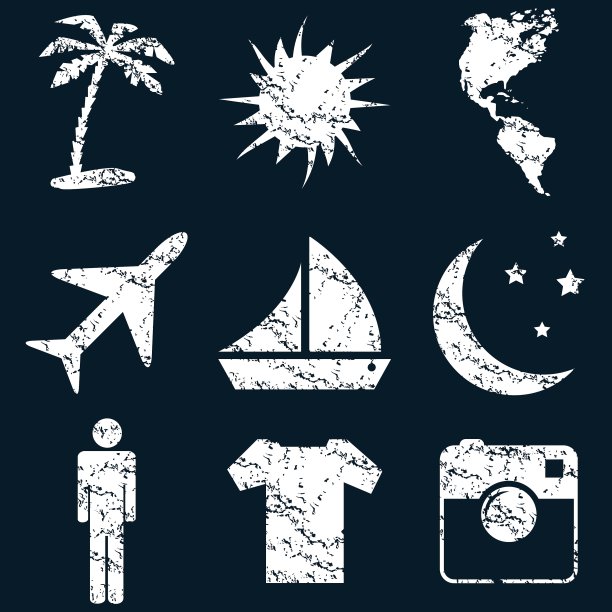 度假图标设置白色垃圾摇滚图片下载