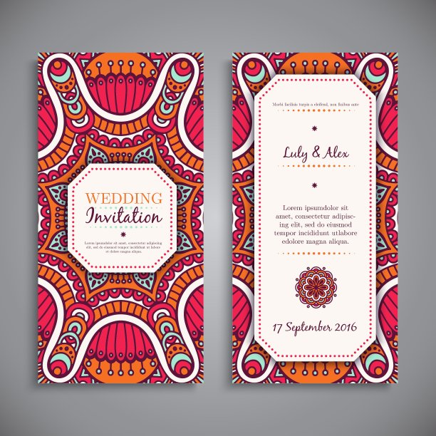 婚礼卡片或请柬复古装饰图片下载