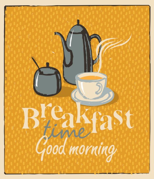 早餐茶杯和茶壶图片下载