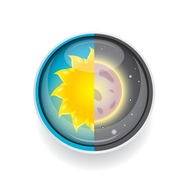 太阳和月亮在天空中日日夜夜图片下载