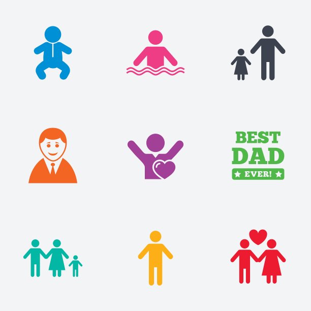 人们的家庭标志游泳池标志图片下载