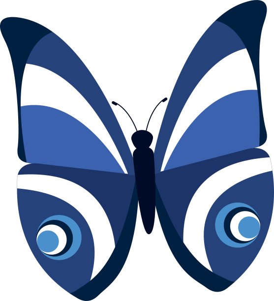 美丽多彩的蝴蝶孤立图标图片下载