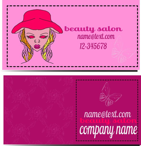 美容院横幅访问卡片与抽象图片下载