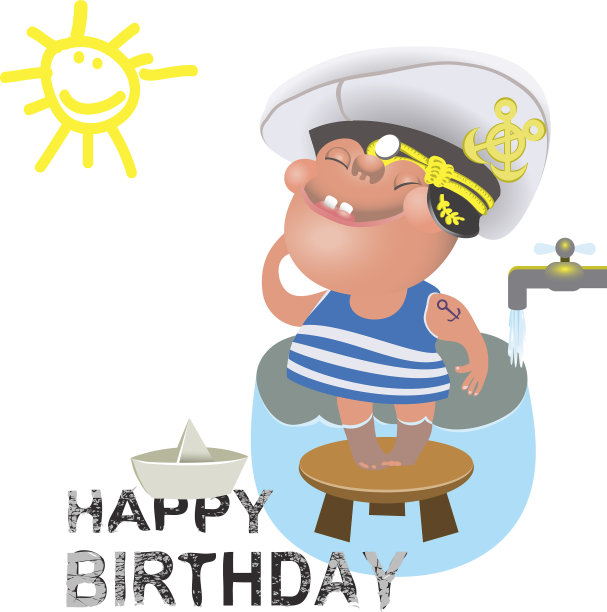 给水手的生日祝福图片下载