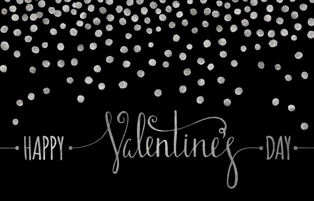 银质铭文情人节快乐图片下载