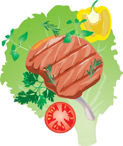 鲜亮多汁的烤肉在骨头上图片下载