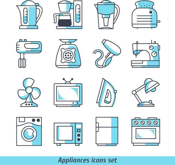 家电图标设置为蓝色图片下载