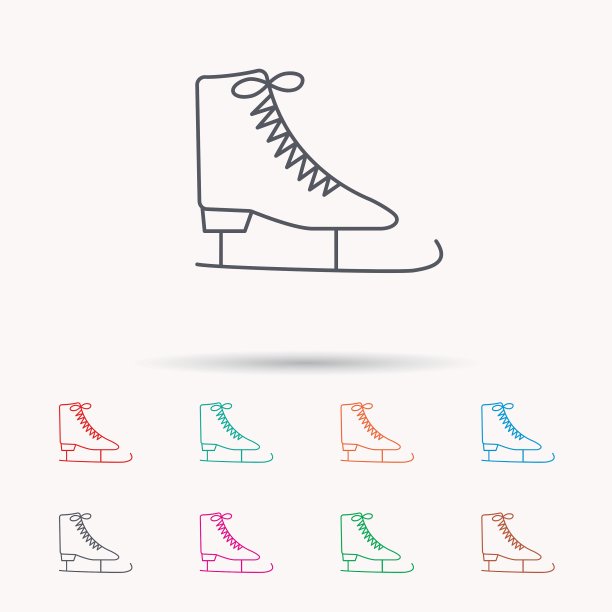 冰鞋图标花样滑冰设备标志图片下载