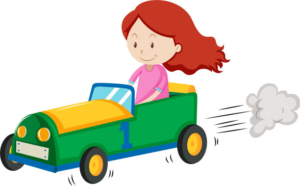 小女孩在赛车图片下载