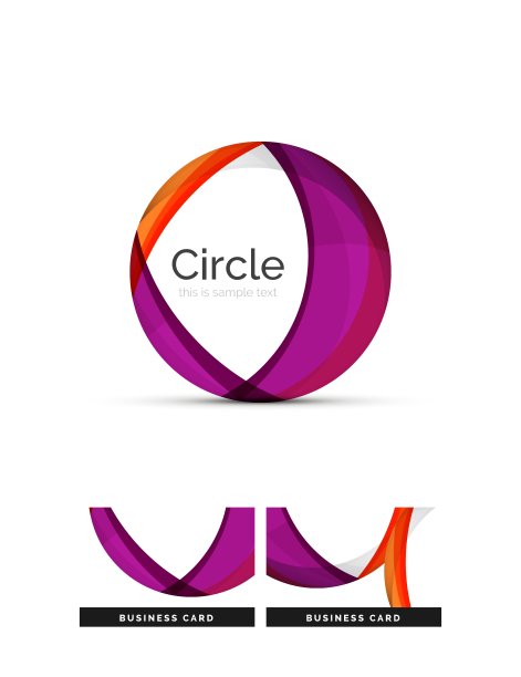 圆形标志透明重叠漩涡形状图片下载