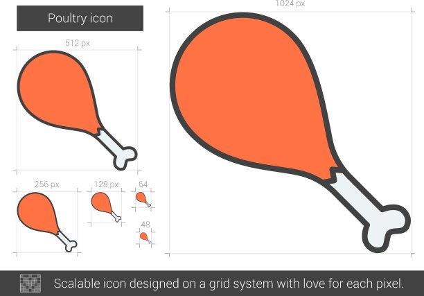 家禽线图标图片下载