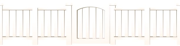 无缝围栏设计与杆子图片下载