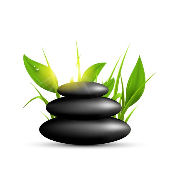 堆砌着青草和阳光的温泉石图片下载