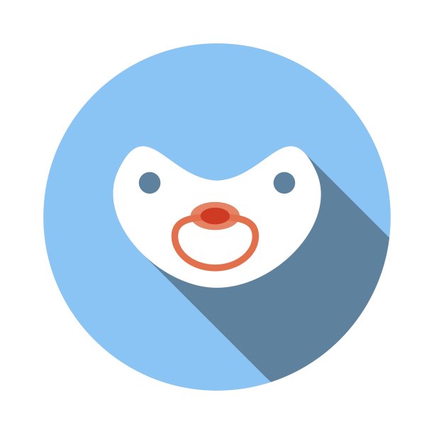 婴儿奶嘴图标平面风格图片下载