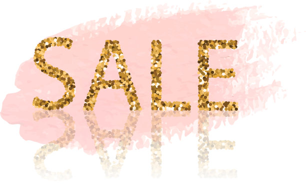 黄金销售字母粉彩水彩图片下载
