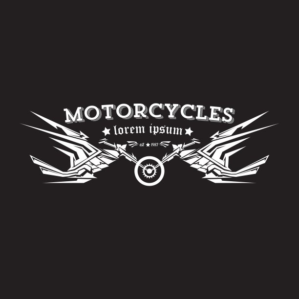 老式摩托车的标签或徽章图片下载