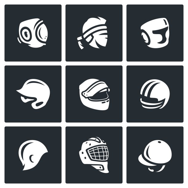 一套运动帽帽和头带图标图片下载