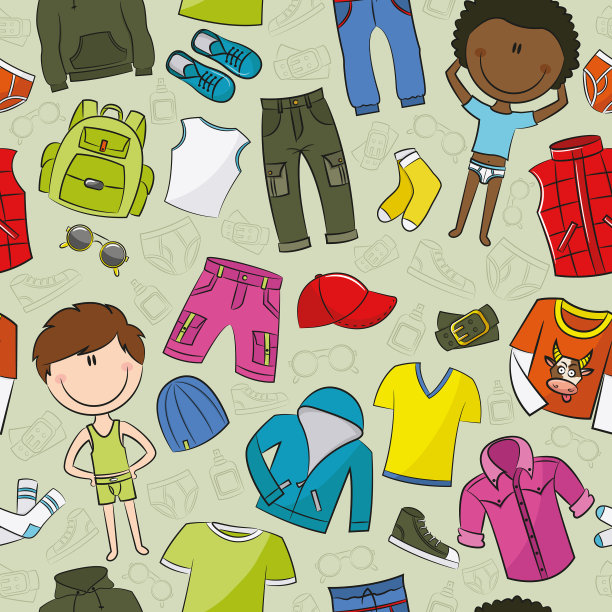 现代休闲男孩服装图片下载