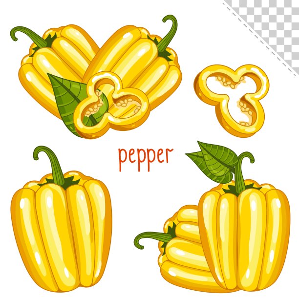 保加利亚胡椒白色背景的农用食品图片下载