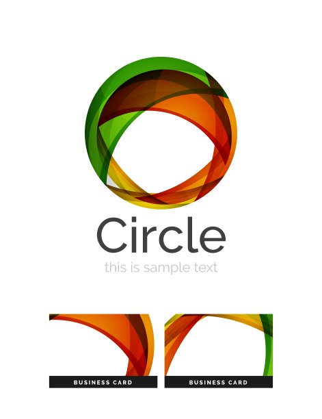 圆形标志透明重叠漩涡形状图片下载