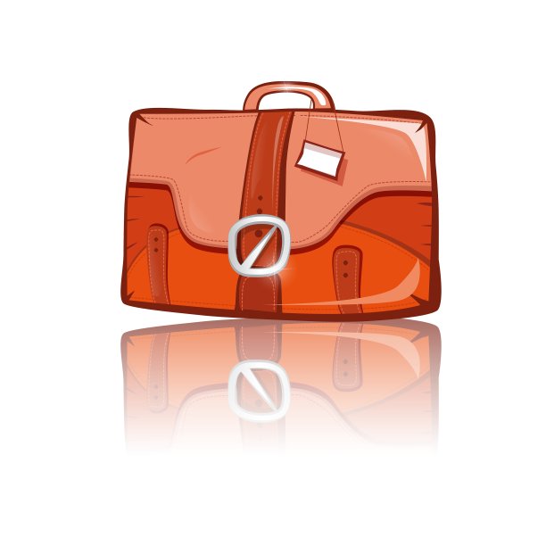 白色背景上孤立的棕色行李箱图片下载