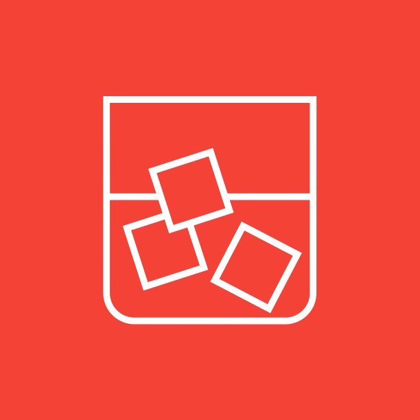 一杯带有冰线图标的水图片下载