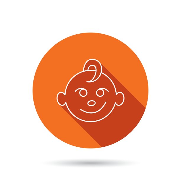 婴儿男孩的脸图标与微笑的标志图片下载