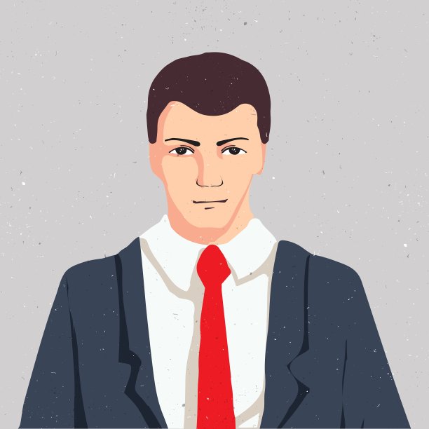 西装革履的商人肖像思考人图片下载