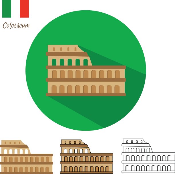 罗马圆形大剧场图标设置图片下载