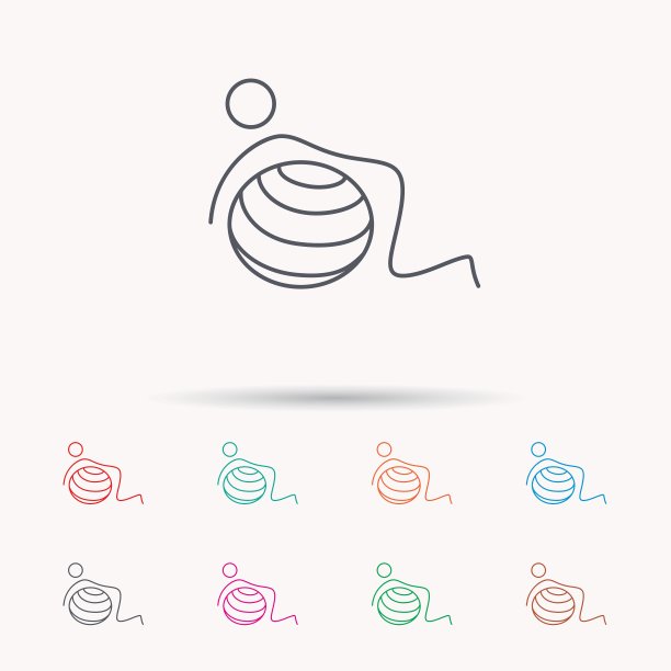 体操球图标普拉提健身标志图片下载