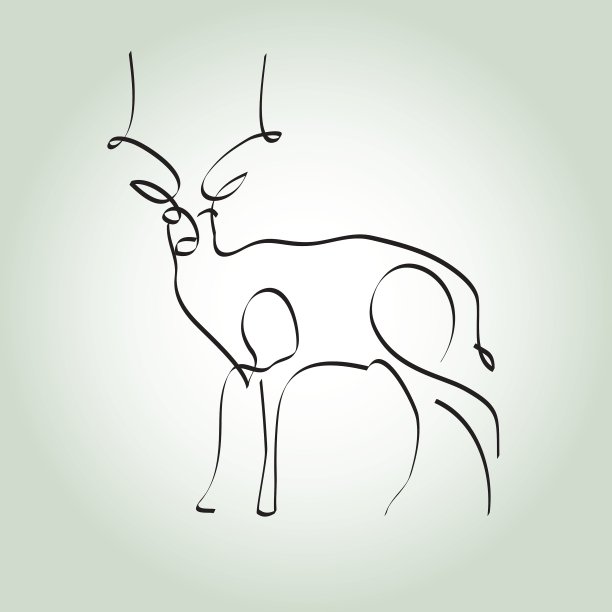 羚羊在最小的线条风格图片下载